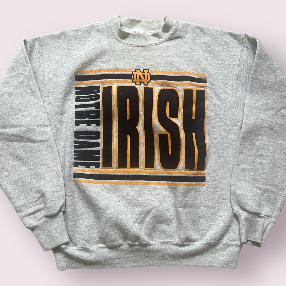 VTG Notre Dame Irish Felted Crewneck